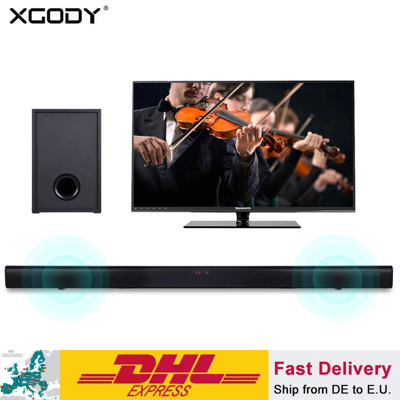

XGODY Soundbar TV Home Theater ET018 Bluetooth Speaker 2.1 Channel System Digital 3D Surround Sound Music Center For Phone