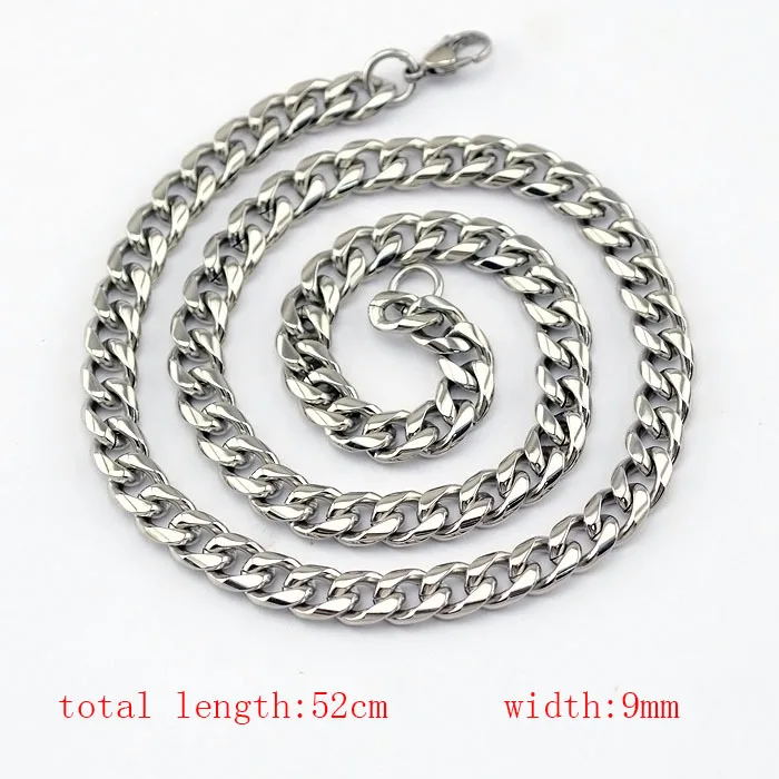 

Fashion Jewelry Surgical Stainless Steel Chunky Statement Chain Pendant Necklace 20 inch