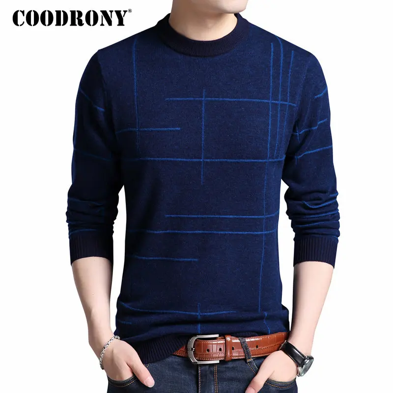 COODRONY Mens Knitted Sweaters Autumn Winter Thick Warm