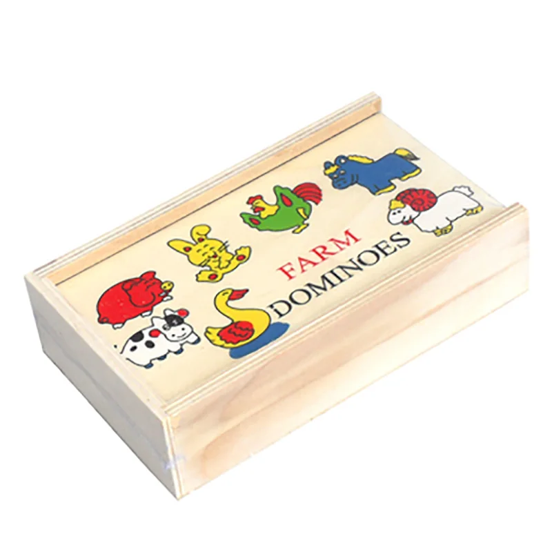 

7 Kinds DOMINO Puzzle Board Game with Box 28 pcs Blocks Funny Game for Children
