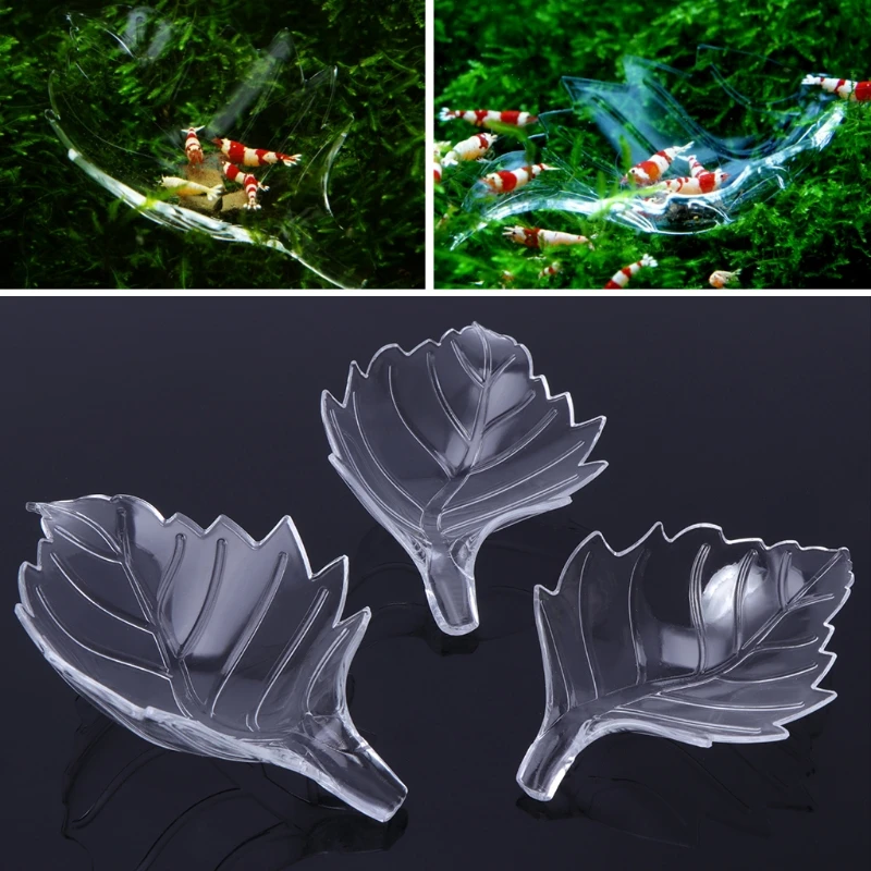 

New Arrival Fish Tank Feeder Aquarium Shrimp Acrylic Leaf Shape Food Dish Tray
