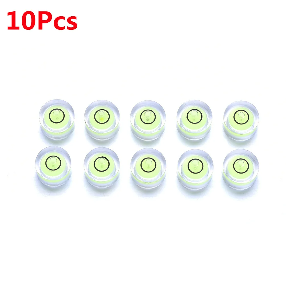 

Hot Sale 10Pcs 14x8mm Stick-on Disc Green Circular Bubble Level Mini Round Spirit Level Bubble Level Measuring Instruments Tools