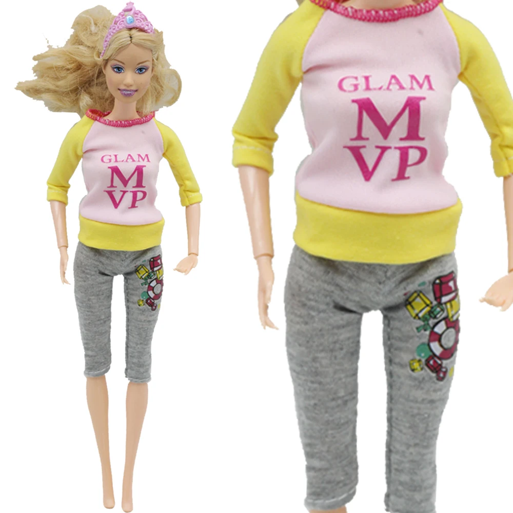 1Set Doll Clothing Fashionable outfits Casual Dress Suits For Barbie Doll Best Gift Baby font b
