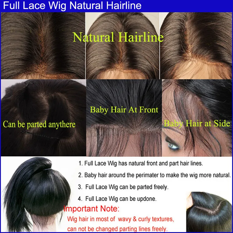 Free Shpping 8a Remy Hair Full Lace Wig With Bangs Glueless Full