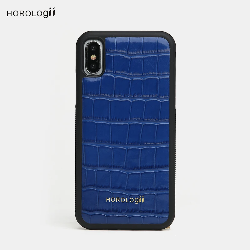 Fashion Black embossed Crocodile Pattern Genuine cow Leather Phone Case For iphone 7 plus X Covers Xr Xs Max custom name service