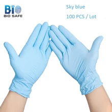 [Bio safe] 100 шт/партия размер L XL ПВХ одноразовая эмульсия Защитная перчатка для лаборатории нитриловые резиновые уплотненные защитные перчатки