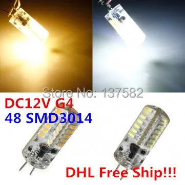 DHL 6 Вт G4 светодиодный светильник 48 шт. SMD3014 DC12V G4 светодиодный осветительный шар лампа теплый белый/холодный белый