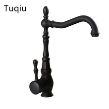 Высокое качество масло потертый черный бронзовый поворотный Палёная ручка Ванная комната Кухня кран бортике Кухня Раковина кран смеситель, кран для раковины, кран