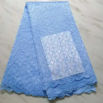 

Nigerian French Lace Fabrics 2019 African Tulle Lace Fabric High Quality African Lace Wedding Fabric For Dress Blue