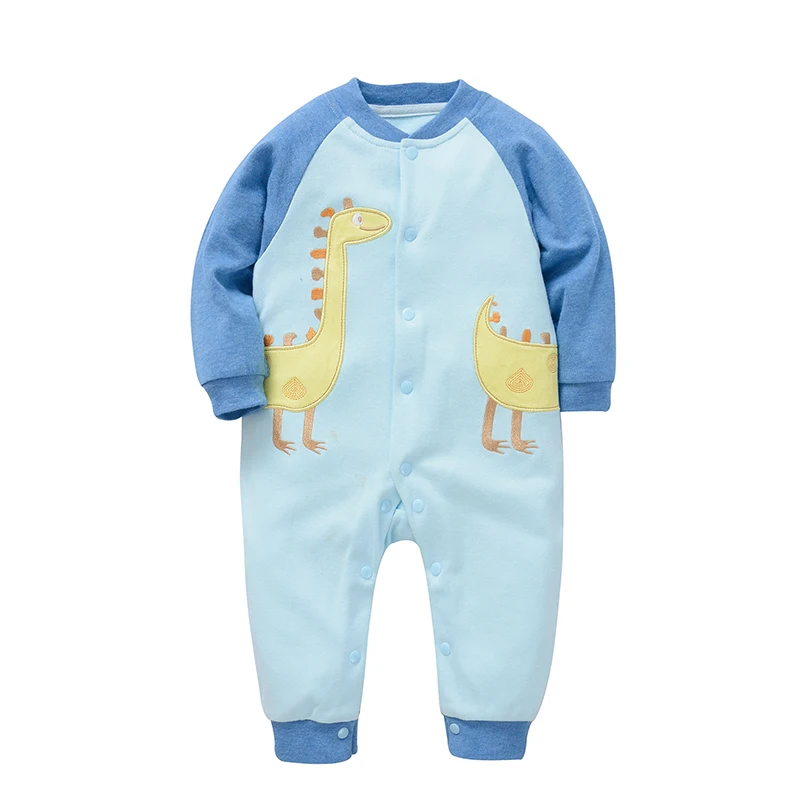 Top sale cute design animal motifs baby boy clothes winter knitted romper