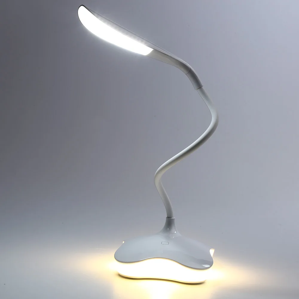  USB Rechargeable 3 Level Dimmable Clover LED Sensor Desk Light Eye-Protection Lamp Flexible Night L - 32681417537