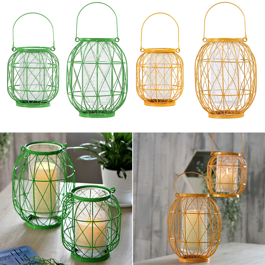 Iron Wire Hollow Birdcage Lantern Votive Candle Tea Light Holder Wedding Venue Decoration Lanterns Case