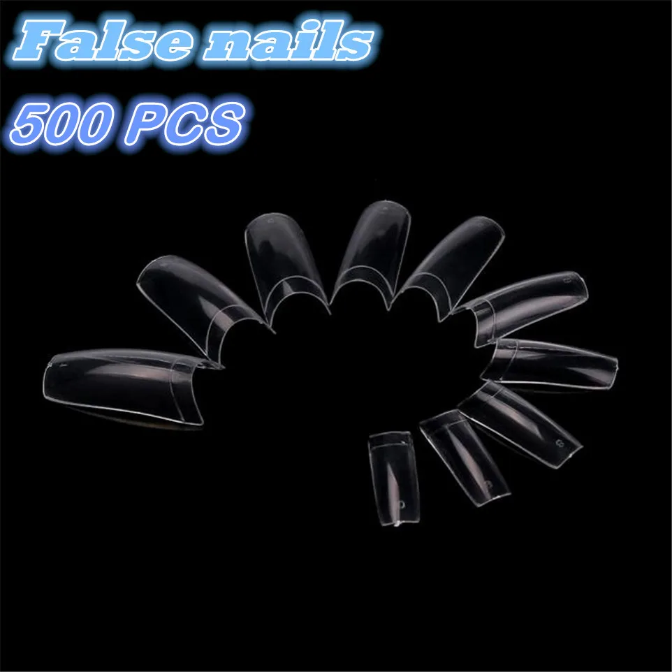 

ISHOWTIENDA 2018 Fashion Women 500 PCS False Nail Capsule Tips Transparent French False Nail Manicure Nail Art Dropshipping
