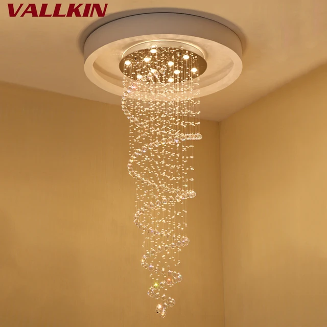 Aliexpress Modern K9 Large Led Spiral Living Room Crystal Modern K9 Large Led Spiral Living Room Crystal Chandeliers Light Fixtures For Staircase Stair Hallway Dining