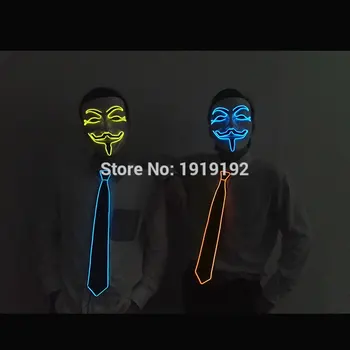 

Hiphop Club's Fashion Glowing Pink Color Flashing EL Wire DJ's,Tie for party ,bar,club By 3V flashing or Sound Active driver