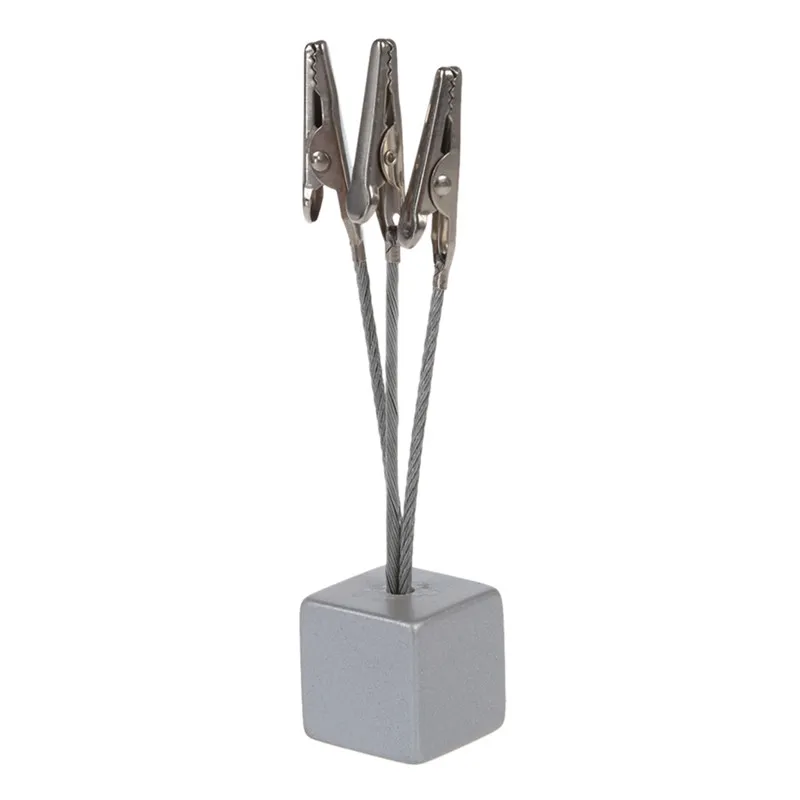 

3 clips base wire memo holder paper Note clip - Silver Grey