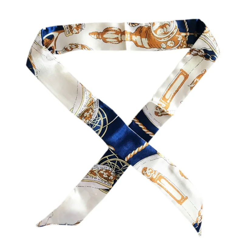 New Fashion Tie Bag Handle Scarves Women Small Ribbon Decorative Scarf Lady Hair Band Multi-use Map Way Scarves