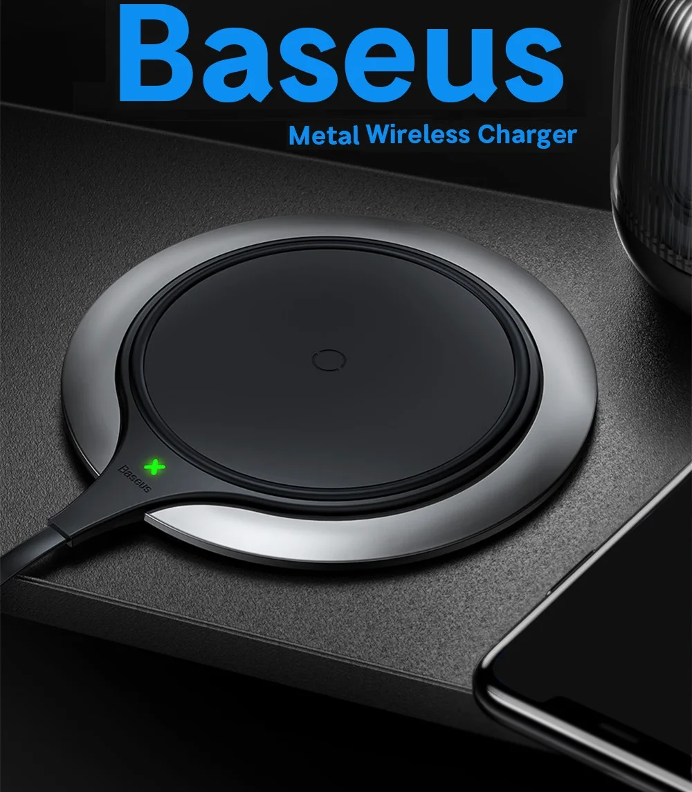 Baseus 10W Qi Wireless Charger Zinc Alloy Metal Wireless Charger ...