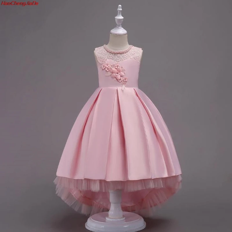 Платье для девочек; модные платья принцессы с цветочным принтом Снежной Королевы; платья с вышивкой; костюм Анны; Одежда для маленьких детей; одежда для детей