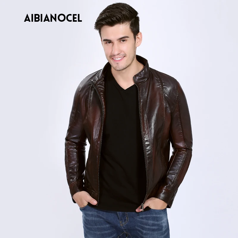 

Male Clothing Faux Leather Coats Faux Leather Jacket Men High Quality Warm windbreak PU Jackets Leather Motorcycle S-6XL 3 Color