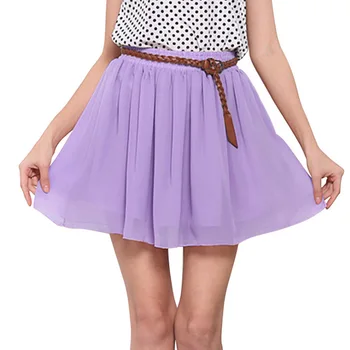 

New Puff Women Chiffon Tulle Skirt White faldas High waist Mini Knee Length Chiffon fashion Grunge Jupe Female Tutu Skirts