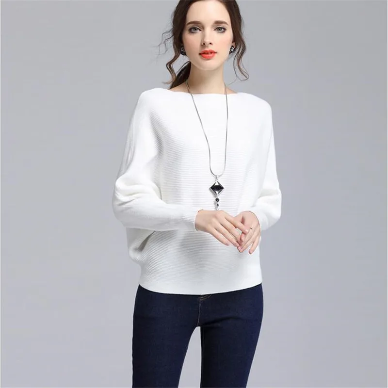 Женский трикотажный пуловер с вырезом лодочкой один размер 2017|femininas blouses|blouse