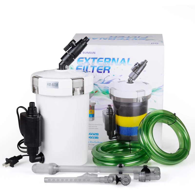 

Sunsun Super Quiet 6W 400L/H Aquarium Fish Tank External Filter Canister Outer filtration system with External pump HW-603B