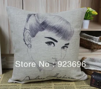 

Audrey Hepburn Pillow cover Linen Pillow case home decor sofa cushion cover