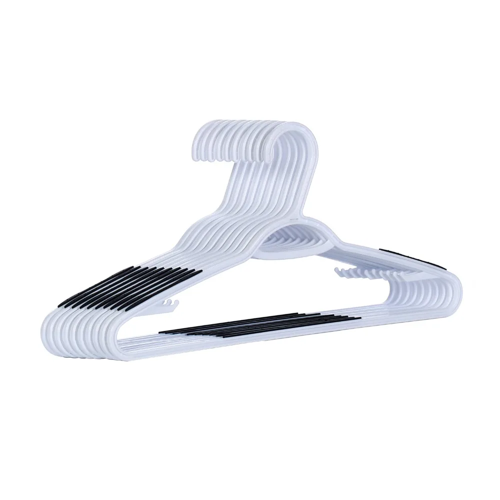 Plastic Hangers with Black Non slip Pads Clothes/Suit Hangers,Perfect