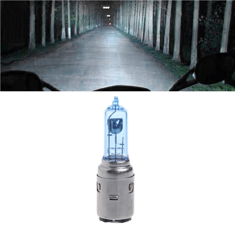 Motorcycle DC 12V 35W BA20D Headlight Halogen Bulb Xenon White Light Motorcycle font b Accessories b