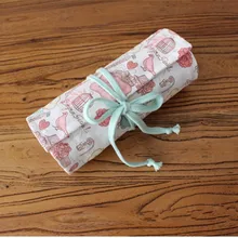 Хлопковый рулон карандашей Шторы сумка для хранения 36/46/72 Отверстия пера оттенок любовь полотенце "Птица" 1114-9