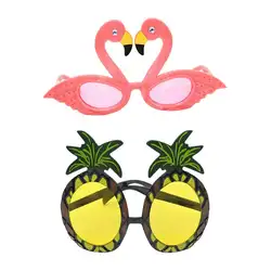 2 шт ананасовые очки Фламинго Гавайские очки солнцезащитные очки для танцев вечерние карнавальные