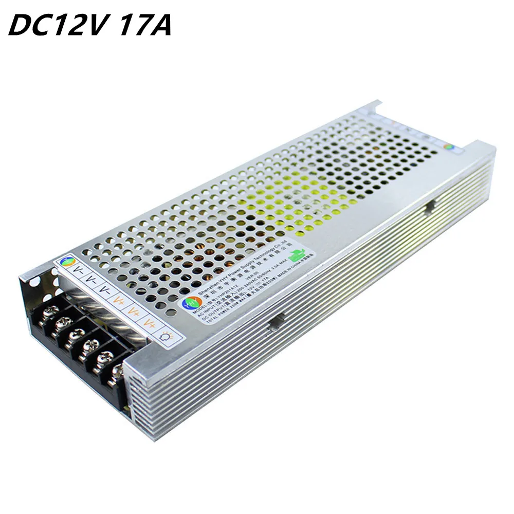 Best quality DC 12V 17A Switching Power Supply AC100 265V Input led Driver Voltage Transformer
