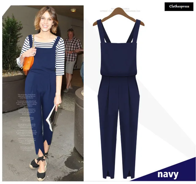 blue romper pants