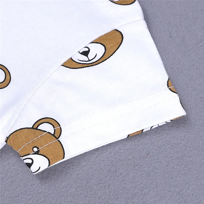 The new fashion cute design Toddler Infant Baby Girls Boys Short Sleeve Cartoon Print jumpsuit Romper  (5)