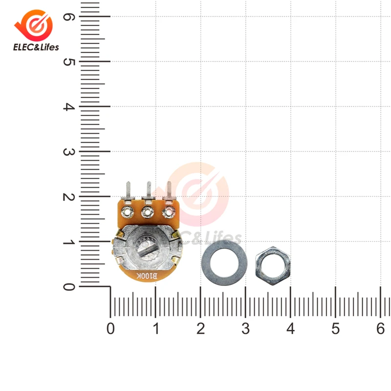 5 шт. WH148 поворотный потенциометр 1K 10K 20K 50K 100K 500K Ом Линейный 3 Pin 15 мм ручка потенциометра переключатель с гайками и шайбами