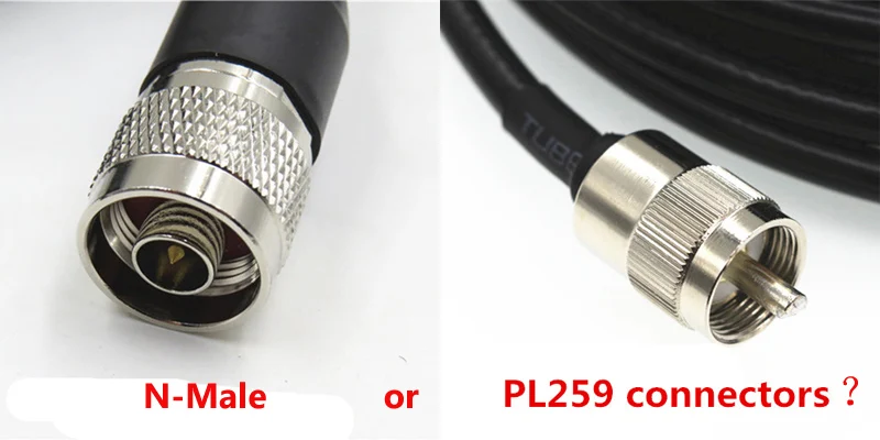 R-U8003 3ft RG-8/U Mini Coax UHF PL-259 Male/Male Grey Coax Cable 
