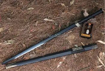 

Chinese HandMade Lmported Steel Blackening Burning Blade Han Sword Battle Ready W/8 Face T10 Steel