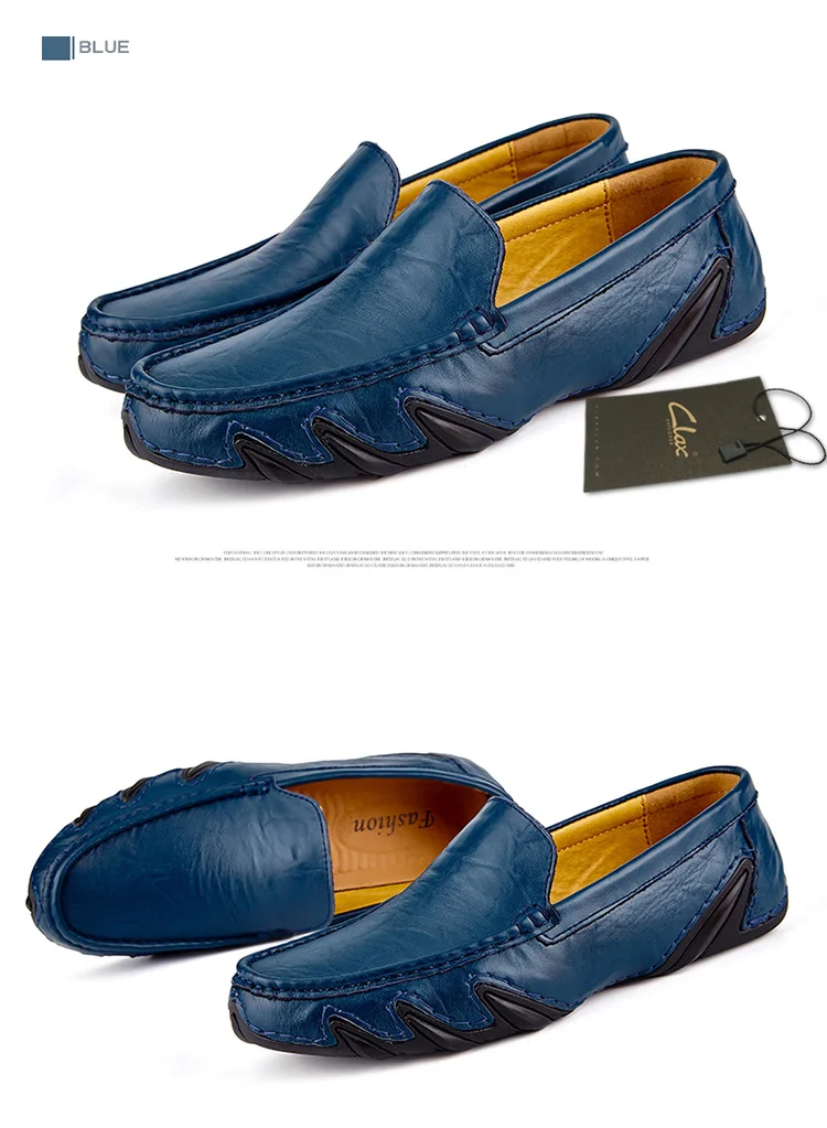 Мужские кожаные туфли на плоской подошве 2018 весна лето мужские мокасины черный синий повседневные Лоферы элегантные Мокасины обувь для