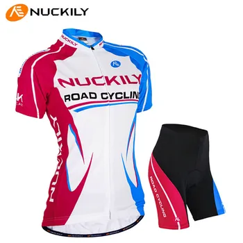 

NUCKILY Elasticity Summer Sport Jerseys Shorts Slim Fit Women Bicycle Clothing Breathable Pro MTB Road Bike Cycling Jersey Sets