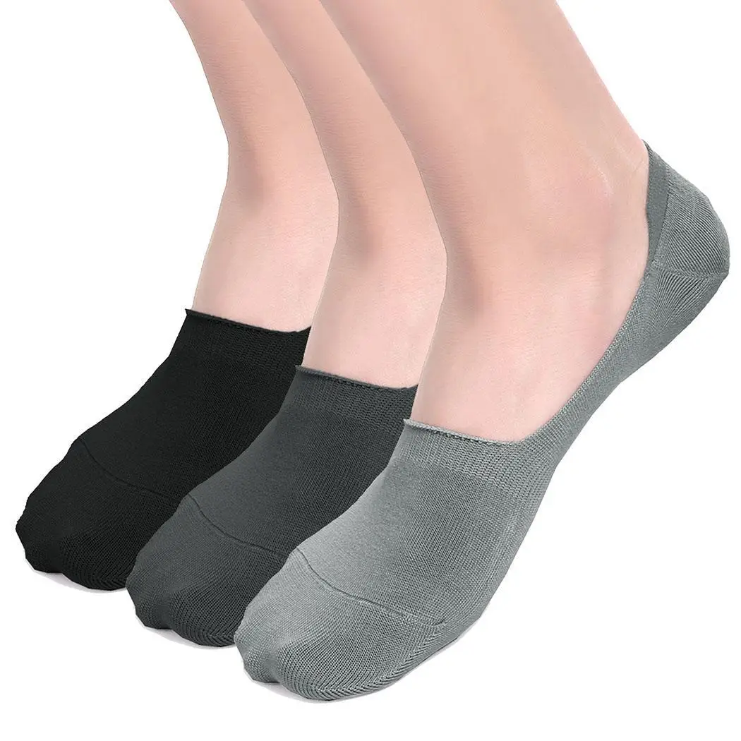 Silicone Non Slip Grip Soft Cotton No Show Hidden Boat Socks Loafer