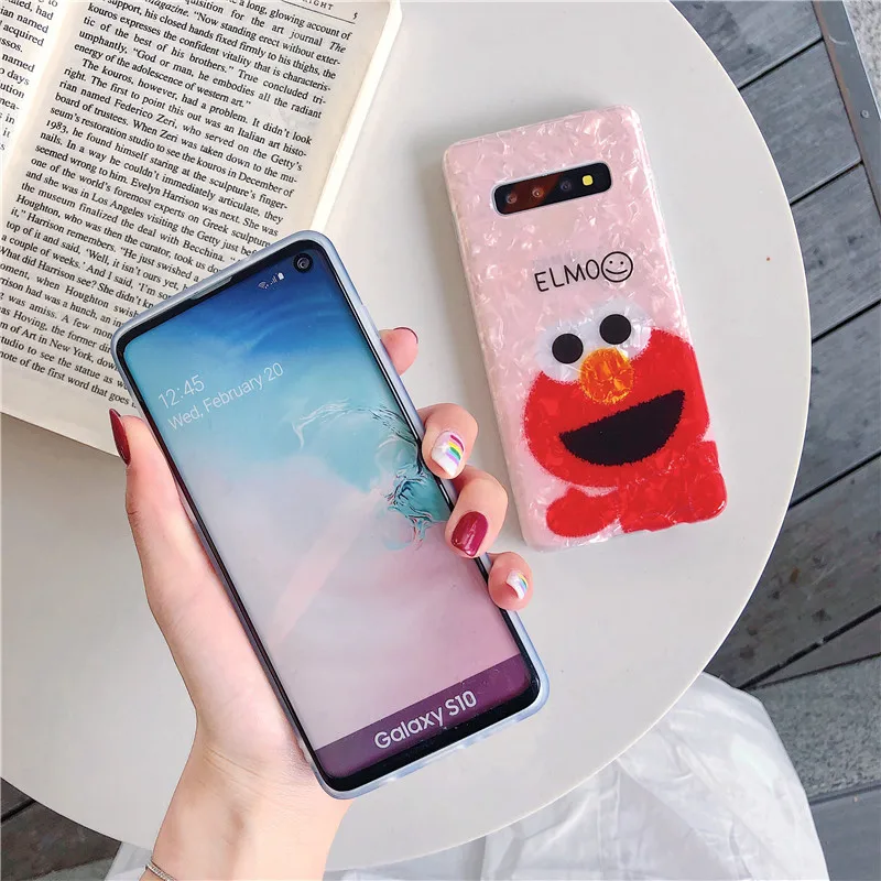 Чехол HYSOWENDLY Cute Elmo для телефона Samsung Galaxy S8 S9 S10 Plus мягкий силиконовый чехол IMD пар из
