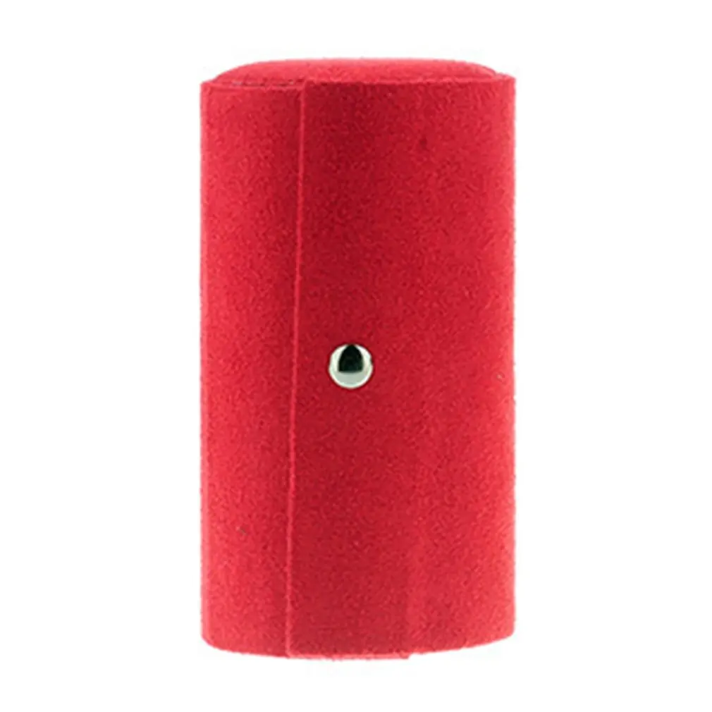 Фланелевый цилиндр коробка для хранения ювелирных изделий трехуровневая Ретро шкатулка для ювелирных изделий портативная коробка для ювелирных изделий - Цвет: Красный