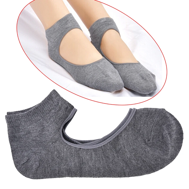 1 пара спортивных носков хорошая гибкость дышащий хлопок Йога носки для танцев Фитнес Спортивная одежда аксессуары - Цвет: Темно-серый