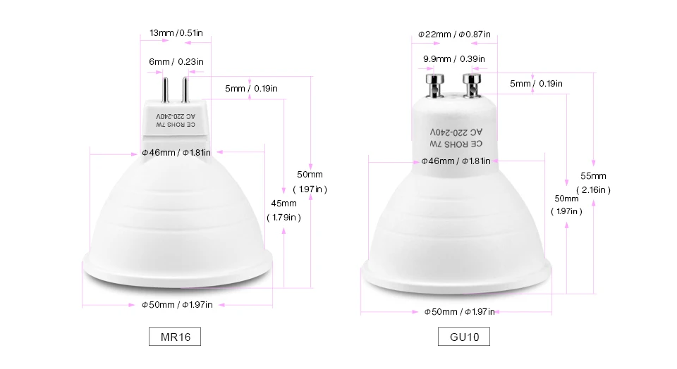 7 Вт GU10 Светодиодный точечный светильник лампа MR16 220 в 240 в пластиковый алюминиевый Светодиодный точечный светильник Домашний Светильник светильник