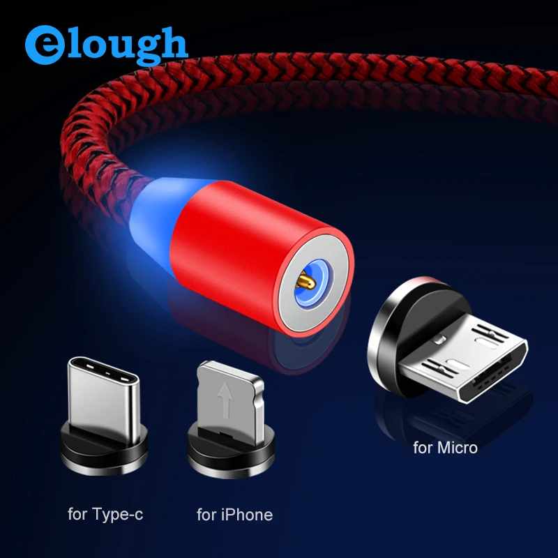 Elough 360 LED المغناطيسي كابل شحن ل فون XR XS ماكس X 8 7 6 زائد المصغّر usb كابل نوع C المحمول الهاتف المغناطيسي شاحن Elough 360 LED المغناطيسي كابل شحن ل فون XR XS ماكس X 8 7 6 زائد المصغّر usb كابل نوع C المحمول الهاتف المغناطيسي شاحن