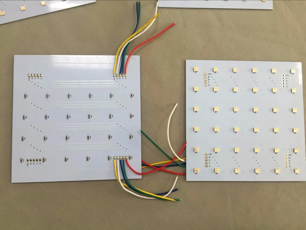 5050 SMD 4 в 1 RGBW(6500 К) панели; 15 см* 15 см размер; 6*6 светодиодов; DC24V вход