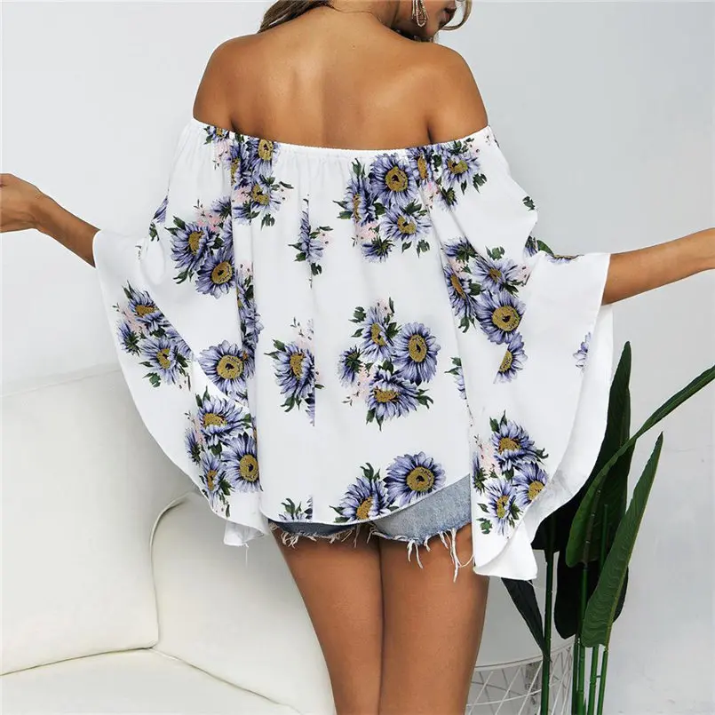 New Women Summer Plus Size Flower Print O-Neck Button Long Sleeve Linen Top T-Shirt Blouse Shirt Elegant Fashion New Tops #4R03 (19)