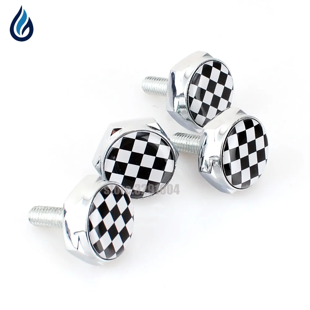 F1 Emblem Car License Plate Bolts Frame Chrome Screws For Audi BMW Volkswagen Toyota Ford Honda