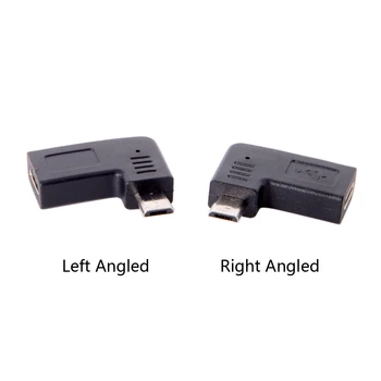 

Jimier 10pcs/lot Micro USB 2.0 5Pin Male to USB-C Type-C Female Data Adapter 90 Degree Left & Right Angled Type